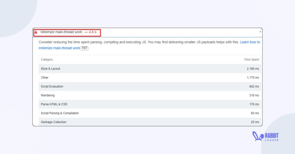 Minimize main thread work