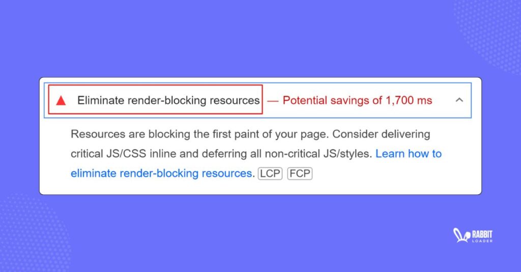 Render Blocking resources