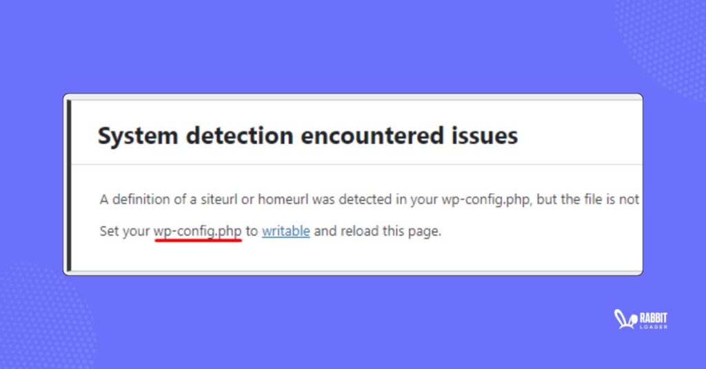 Set wp config Error