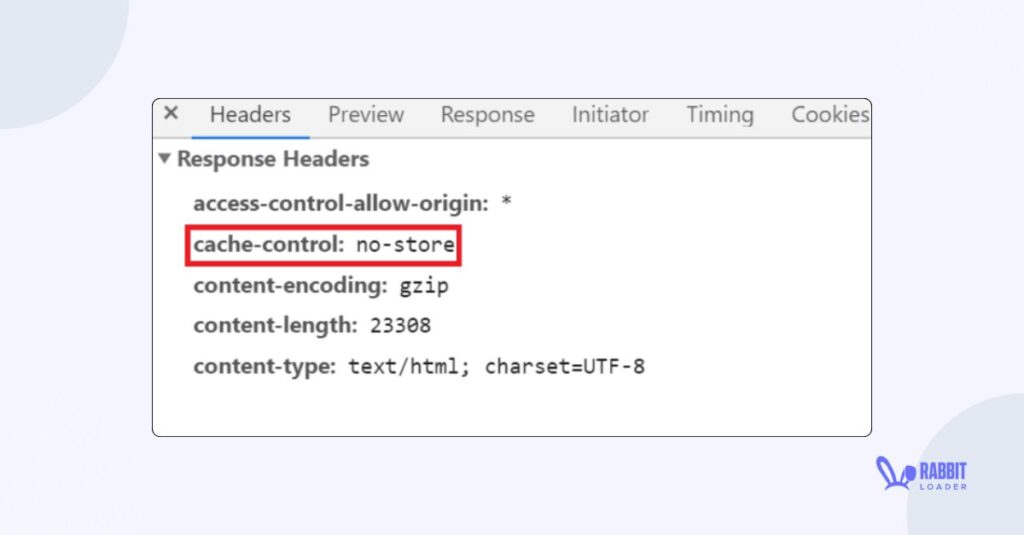 Cache control no store