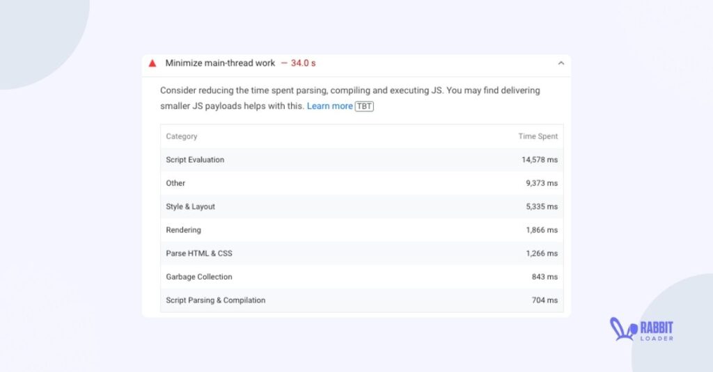 Minimize main thread work