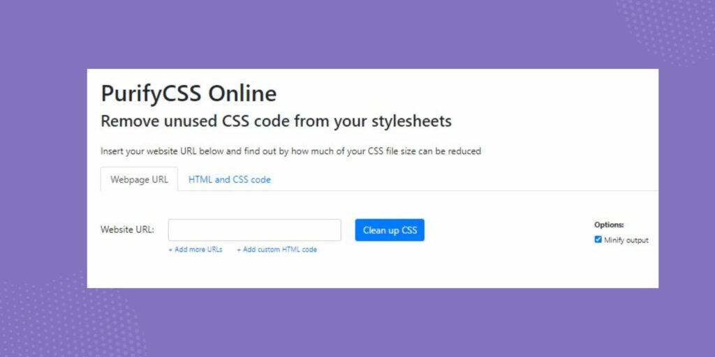 Purify css online,remove unused css