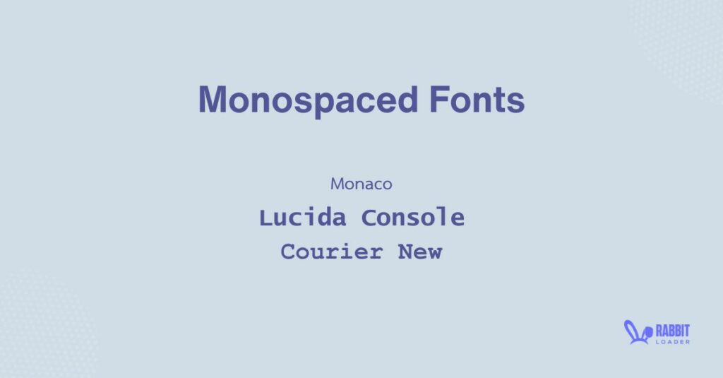 google fonts, monospaced fonts