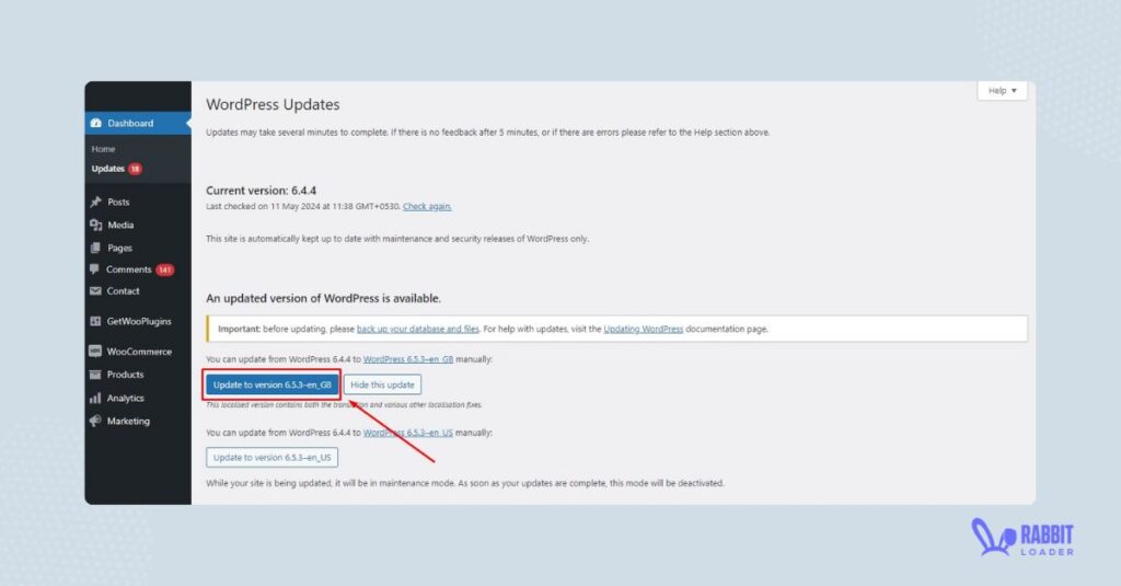 Wordpress Update