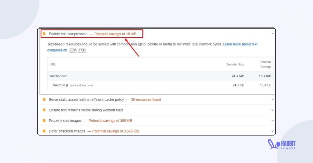 Enable text Compress