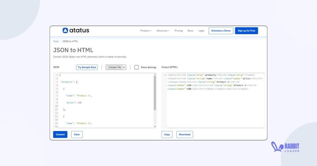 JSON to HTML Converter