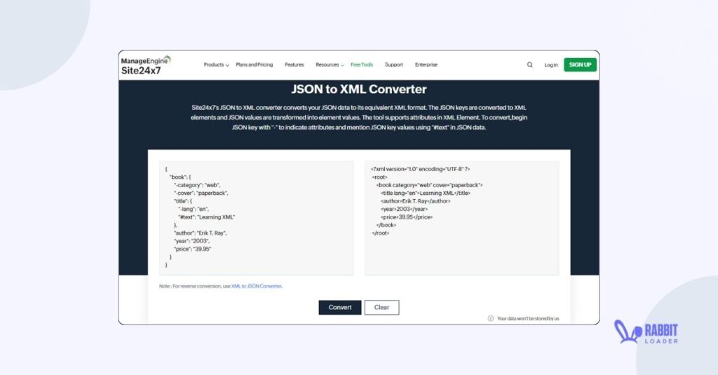 JSON to XML Converter