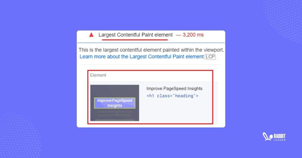 largest contentful paint element h1 tag