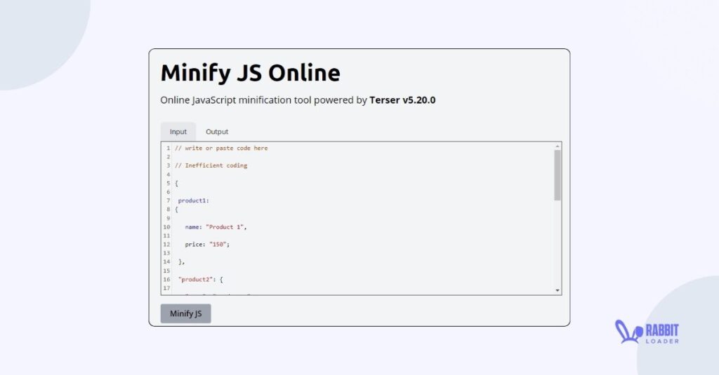 Minify JS