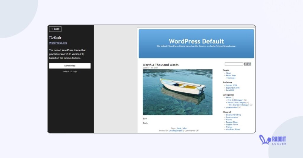Wordpress default theme
