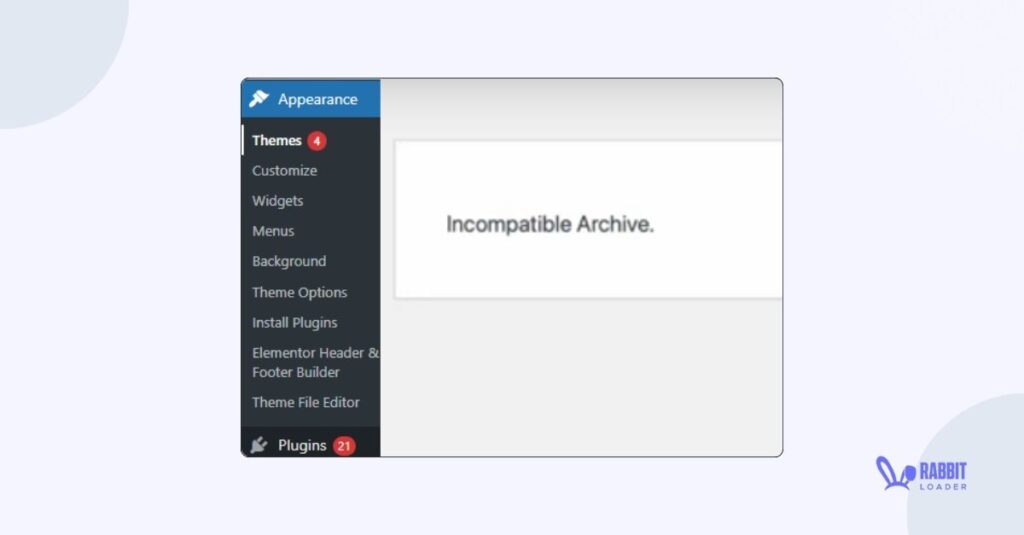 Incompatible archive