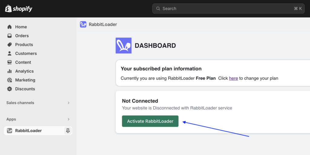 shopify-activate-rabbitloader